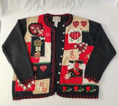 Cárdigan de Colección Reliquia Coleccionables Suéter de Vacaciones Mujeres Grande Bordado  Foto 1 de 4