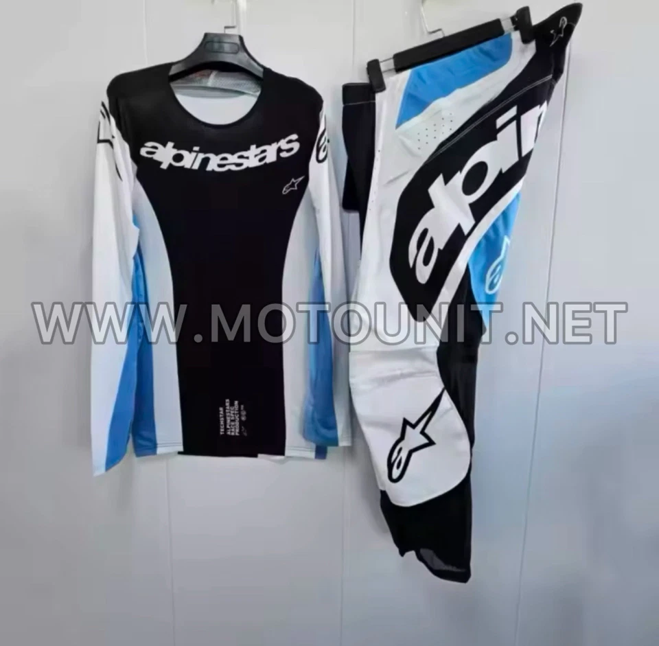 Alpinestars Techstar Melt Blue Gear Set 2025 Motocross Dirt Jersey Pantalones Kit Foto 1 de 3