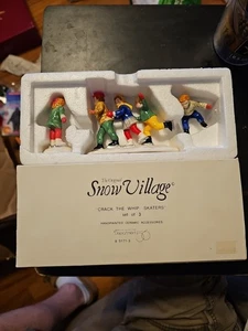 Department 56 Snow Village Crack The Whip Skaters - Picture 1 of 2
