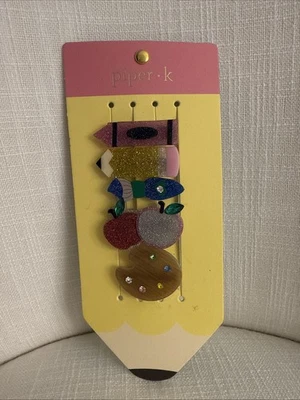 NEW Piper K Back To School 5pk Hair Clips Barrette, Teacher Kindergarten Girl￼ - Image 1 of 4