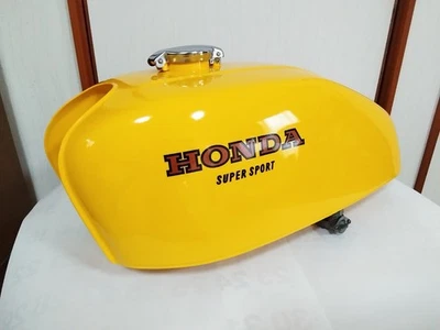 Tanque de combustível genuíno antigo Honda Cb400F pintado de amarelo - Imagem 1 de 4