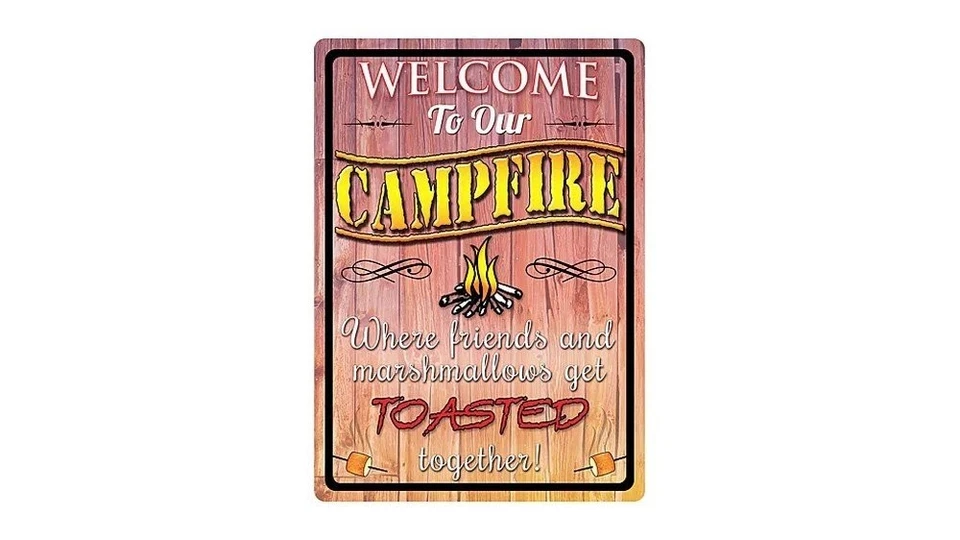 Rivers Edge Products Welcome to Our Campfire Tin Sign 1492