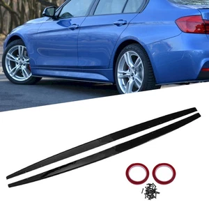 2x Extensión de faldones laterales negros brillantes para BMW Serie 3 F30 F31 2012-2018 M Sport - Imagen 1 de 15