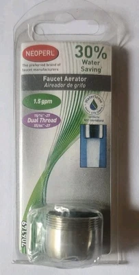 Aireador de grifo NEOPERL 1,5 GPM doble rosca ahorro de agua cepillado 706149 Foto 1 de 2
