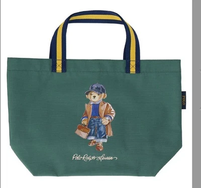 POLO Ralph Lauren Bear Polyester horizontal Tote Bag with Pouch, GREEN - Image 1 of 4