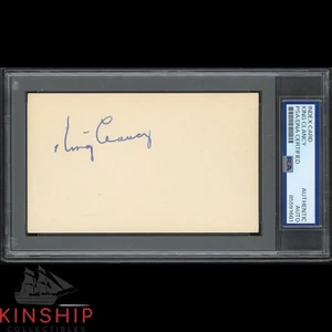 King Clancey signed 3x5 Index Card PSA DNA Slab Vintage Hockey HOF Auto C4953 - Picture 1 of 1