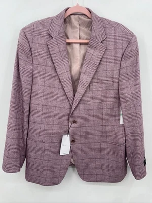 NEW Perry Ellis Light Weight Blazer Slim Fit 46 Short Pink Stretch Fabric $278 - Image 1 of 4