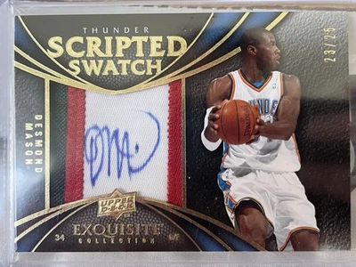 2009-10 UD Exquisite Collection Scripted Swatches Desmond Mason /25 Auto Patch - Image 1 of 2