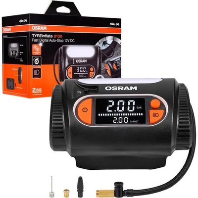 Gonfleur de pneus écran numérique XXL avec lampe LED 12V TYREinf - Photo 1/4