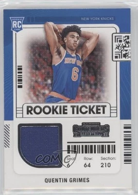 2021-22 Panini Contenders Rookie Ticket Swatches Quentin Grimes #RTS-QGR RC - Image 1 of 2