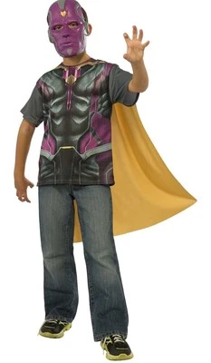 Vision Shirt Mask Captain America Civil War Fancy Dress Halloween Child Costume - Image 1 of 3
