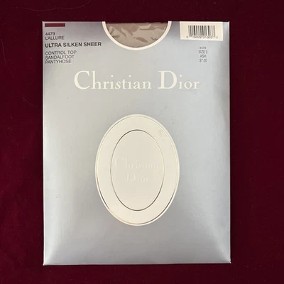 NOS Christian Dior L'Allure Ultra Silken Sheer Control Top Pantyhose Ash Size 3 - Image 1 of 4