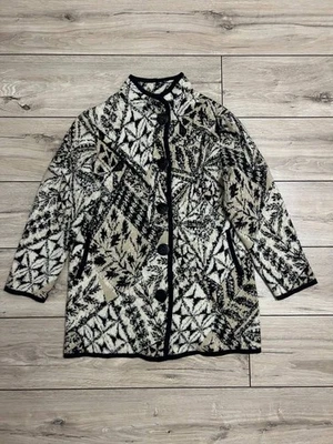 Womens Geiger Austria Boiled Wool Geometric Coat Jacket sz 46 40in Tyrol Loden  - Image 1 of 4