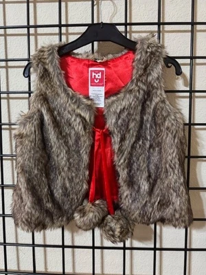 NUEVO NUEVO CON ETIQUETAS Havoc Denim Imitación Marrón/Negro Piel con Forrado Rojo Satinado Talla 4Y Foto 1 de 4