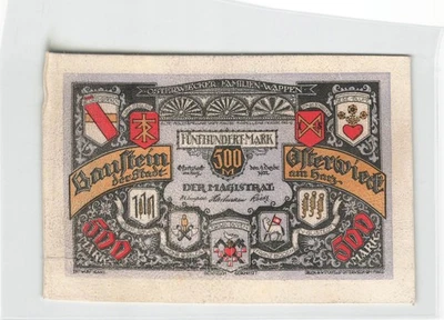Osterwieck am Harz Ledergeld 500 Mark 1922 gebraucht (Grab.361) - Bild 1 von 2