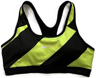 Sujetador deportivo NIKE PRO negro y voltios a rayas espalda deportiva ropa deportiva para mujer M Foto 1 de 4
