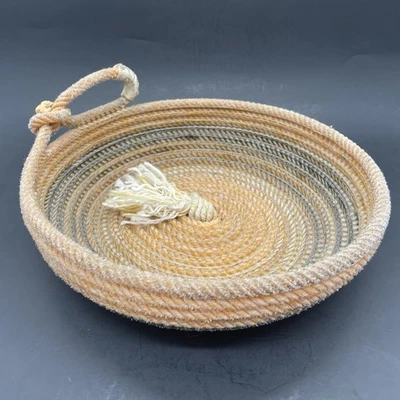"Cesta de cuerda de lazo Lariat hecha a mano 11"" Western Cowboy Ranch rústica decoración del hogar" Foto 1 de 4