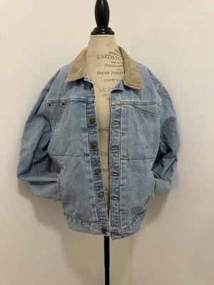 MARITHE FRANCOIS GIRBAUD Denim Jacket Indigo XL Preowned Vintage Corduroy Collar - Image 1 of 4