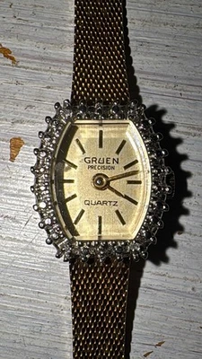 Antique GRUEN Women's Wristwatch Diamond Chip Accents - Image 1 of 4