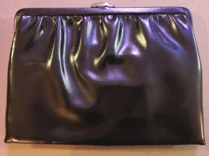 Vintage Mardane USA Black Patent Leather Purse evening Bag With Mirror - Picture 1 of 5