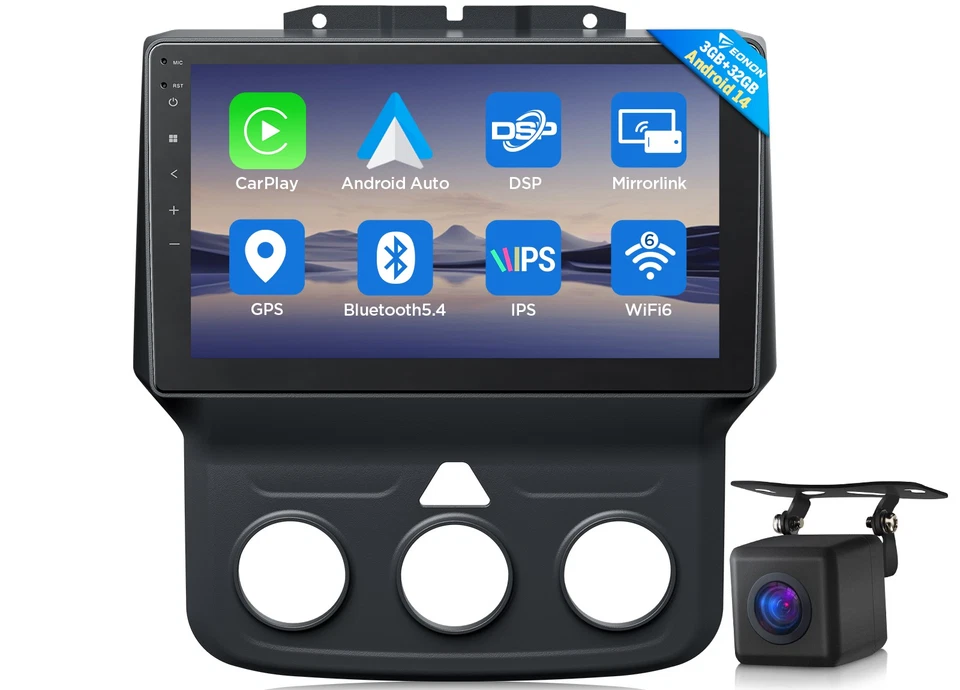 9" Android Auto 14 Para Dodge RAM 3500HD Monitor de Coche Estéreo CarPlay GPS Navegación 3+32G Foto 1 de 4