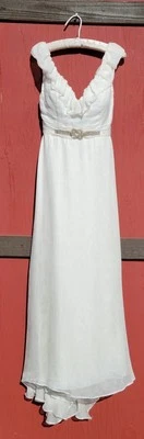 Ivy & Aster Anemone Wedding Gown Silk Size 12 Crystal Belt Ivory Retail $1800.00 - Image 1 of 4