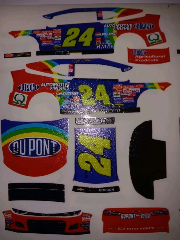 Calcomanías retro de Jeff Gordan Dupont Rainbow 2025 1/64 pelar y pegar Foto 1 de 1