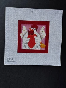 Melissa Shirley Chicken with Red Heart Hand Painted hp  Needlepoint Canvas - Picture 1 of 1