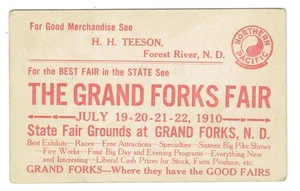 Grand Forks North Dakota State Fair Juli 1910 Nordpazifik Puzzlekarte ex 2 - Bild 1 von 2