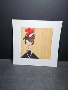 Foxy' print Girl with Fox on head 2/100 Emee - Picture 1 of 5