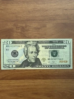 UNITED STATES Federal Reserve Banknote 2013 - 20 Dollars - Fancy Serial Number - Image 1 of 2