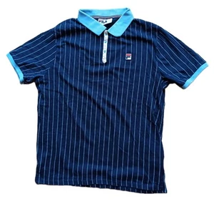 Polo tennis Fila Stripes vintage BB1 classica Björn Borg retrò blu L - Foto 1 di 4