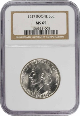 1937 Boone Commemorative Half MS65 NGC - Image 1 of 2