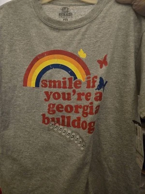 'Smile If You're a GEORGIA BULLDOG Fan' -NCAA-Camisa Grande Juvenil -NUEVA CON ETIQUETAS Foto 1 de 3