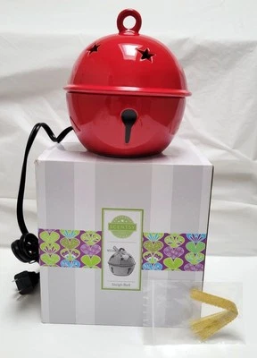 Campana de trineo de cerámica roja Scentsy calentador de cera eléctrico diseño estrella 50670 retirado Foto 1 de 4