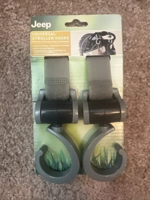 Ganchos universales para cochecito Jeep, ganchos giratorios 360 grados, paquete de 2, gris Foto 1 de 2