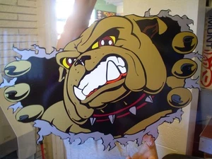 BULLDOGGE reißender Stahl GROß Aufkleber Sticker 18"x12,5" WOW - Bild 1 von 1