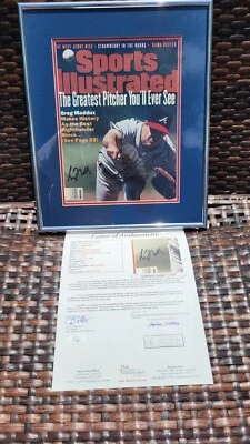 Greg Maddux Signed Sports Illustrated Magazine Atlanta Braves No Label JSA LOA - Image 1 of 4