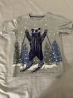 Cat & Jack Short Sleeve T-Shirt Size S Charcoal Gray  Pole Bear Ski