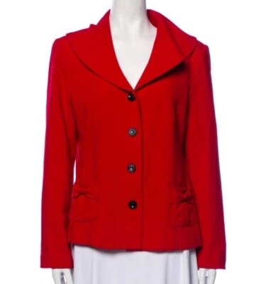 Blazer de carrera informal forrado rojo para mujer Bob Mackie Studio talla 12 nuevo con etiquetas Foto 1 de 4