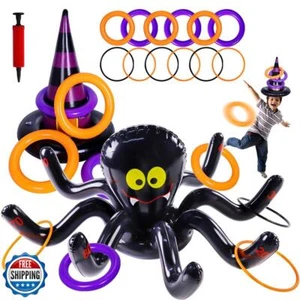 Max Divertido Anillo de Halloween Juegos de Lanzar Arañas Inflables Anillo Lanzar Sombrero de Bruja a - Imagen 1 de 5