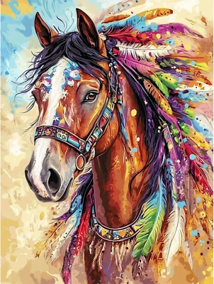 Наборы для рисования лошадей алмазов для взрослых, художественные наборы лошадей бриллиантов для взрослых начинающих - Изображение 1 из 4