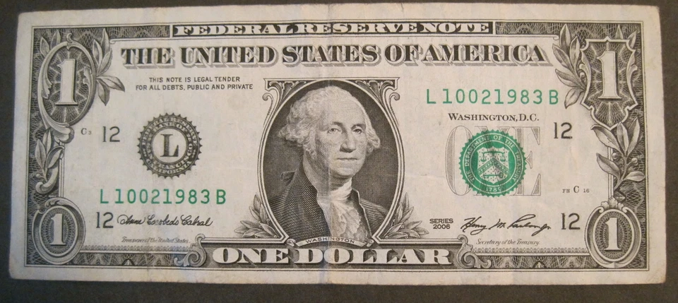 BIRTHDAY ANNIV NOTE~OCT 2, 1983 10021983 Fancy Serial $1 One Dollar FRN 2006 CIR - Image 1 of 4
