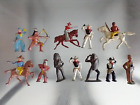 Vintage Lot Of 12 Barclay / Manoil Figurines On Horseback Cowboy & Indians