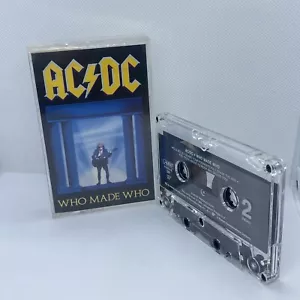 AC/DC WHO MADE WHO 1986 AUDIO CASSETTE TAPE RARE USA IMPORT - Picture 1 of 4
