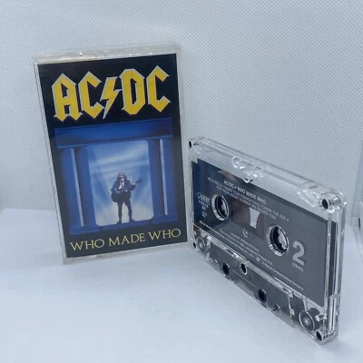AC/DC WHO MADE WHO 1986 AUDIO CASSETTE TAPE RARE USA IMPORT - Image 1 of 4