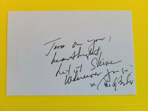 CAROLE BAYER SAGER Signed Lyric's " Heart light " From ET 4X6 card RARE Cover