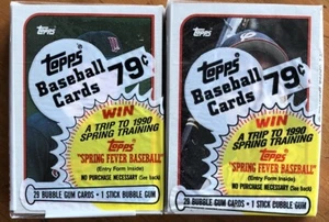 1989 Topps Baseball Cello Packs (2 Pack Lot /29 Cards Per Pack) 36 Year Old Pack - Picture 1 of 5