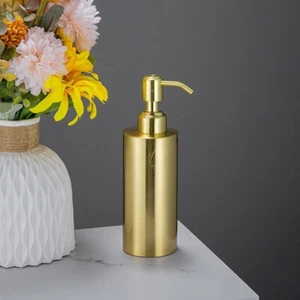 260ML Bathroom Stainless Steel Soap Hand Liquid Pump Brushed Gold Soap Dispenser - Picture 1 of 7