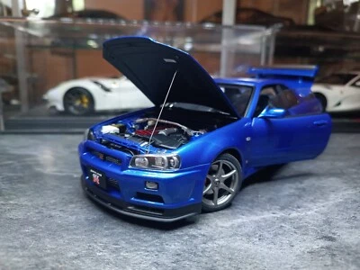 Nissan Skyline R34 GT-R Autoart 1/18 Bayside Blue - Photo 1/2